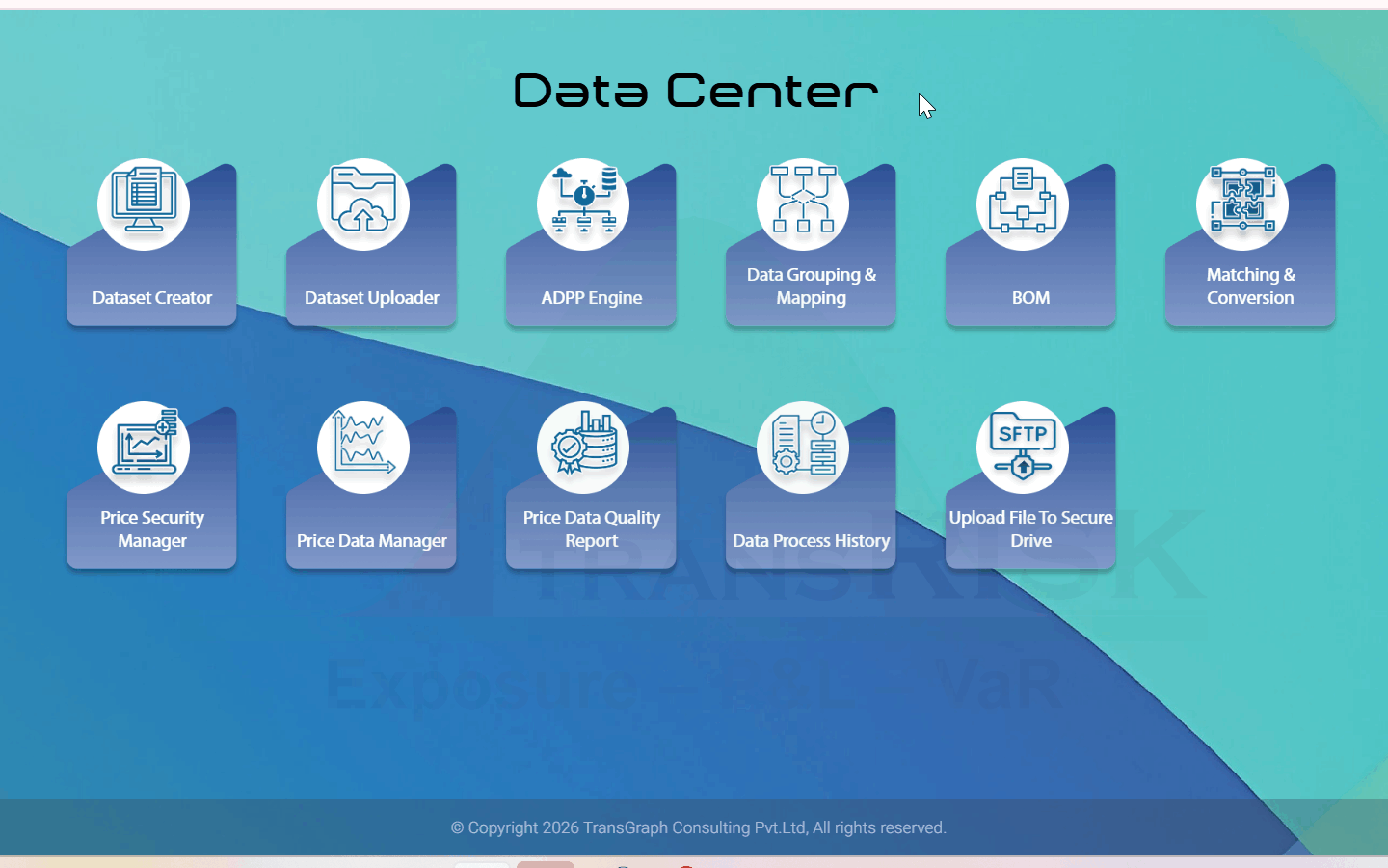 Dataset creator and uploader, ADPP engine, data grouping and mapping, BoM, matching and conversion, price security and price data managers, data quality report, process history and secure-drive upload