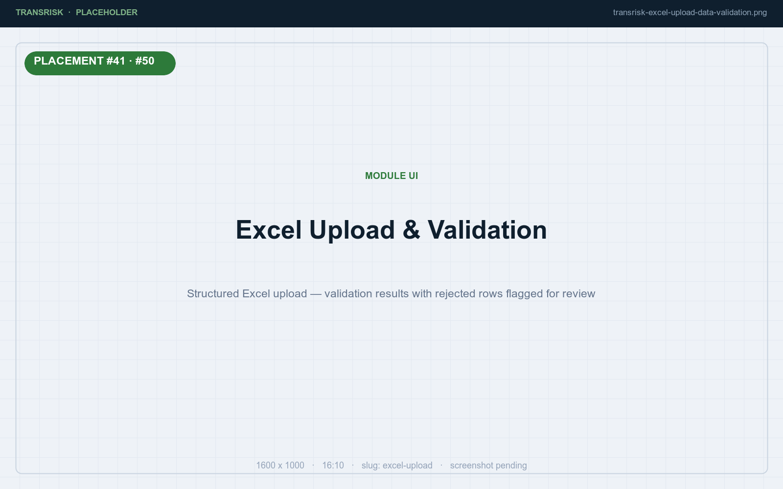 Structured Excel upload — validation results with rejected rows flagged for review